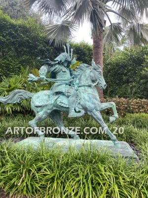 Samurai Warrior historic landmark reproduction of Kusunoki Masashige bronze sculpture