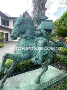 Samurai Warrior historic landmark reproduction of Kusunoki Masashige bronze sculpture