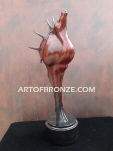 Voice on the Wind bronze elk sculpture of abstract elk head design for home or office