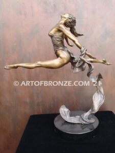 Dream the art of dance and ballet bronze sculpture showing movement of the human body