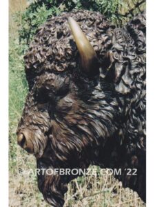 Legend of the Plains standing bronze bison monumental sculpture herd for school, corporate or private residence