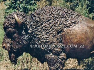 Legend of the Plains standing bronze bison monumental sculpture herd for school, corporate or private residence