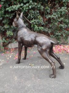 Boxer dog custom gallery quality bronze sculpted boxer dog monument