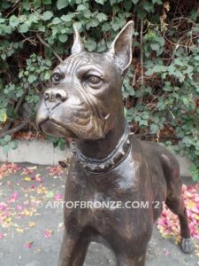 Boxer dog custom gallery quality bronze sculpted boxer dog monument