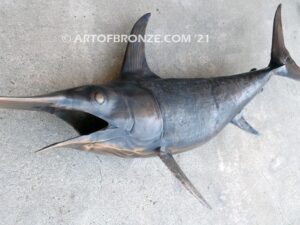 North Pacific Swordfish bronze offshore sportfishing marlin and sailfish fine art gallery sculpture