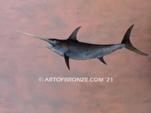 North Pacific Swordfish bronze offshore sportfishing marlin and sailfish fine art gallery sculpture