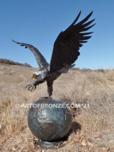 On Eagles Wings bronze sculpture of eagle monument for public art