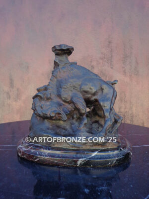 Buffalo Rubbing Rock bronze statue bookend after Charles Russell