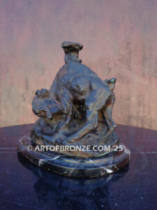 Buffalo Rubbing Rock bronze statue bookend after Charles Russell