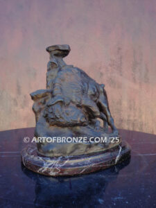 Buffalo Rubbing Rock bronze statue bookend after Charles Russell