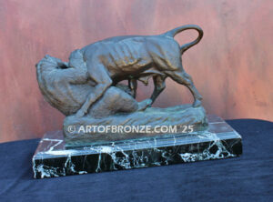 Fighting Bull and Bear of Wallstreet bronze sculpture after Isadore Bonheur