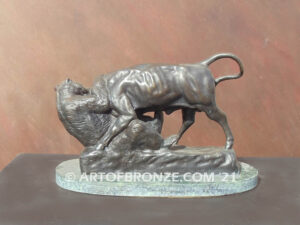 Fighting Bull and Bear of Wallstreet bronze sculpture after Isadore Bonheur