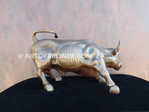 Bull Market Wall Street charging bull bronze sculpture