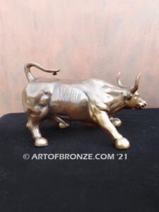Bull Market Wall Street charging bull bronze sculpture