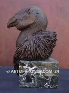 California Condor limited-edition lost wax bronze sculpture of condor bust