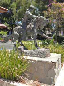 The Cowboy bronze sculpture after Frederic Remington featuring cowboy on horse