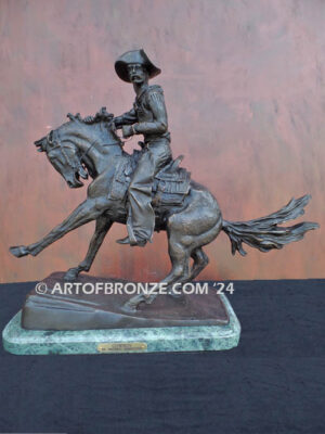 The Cowboy bronze sculpture after Frederic Remington featuring cowboy on horse