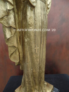 Golden Light bronze sculpture of standing Jeus Christ with arms outstretched