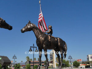 Grand Parade Heroic and monumental bronze equestrian stallion horses for ranch or equestrian center