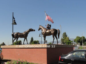 Grand Parade Heroic and monumental bronze equestrian stallion horses for ranch or equestrian center