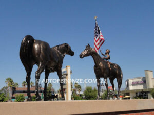 Grand Parade Heroic and monumental bronze equestrian stallion horses for ranch or equestrian center