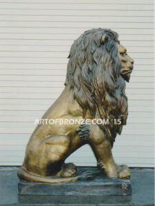 Hail the King high quality cast bronze African lion regally sitting down