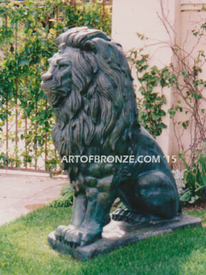 Hail the King high quality cast bronze African lion regally sitting down