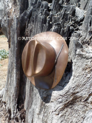 Happy Trails bronze sculpture life-size Stetson cowboy hat