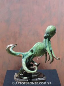 Lore of the Deep bronze sculpture of two octopuses for gallery, museum or private collector