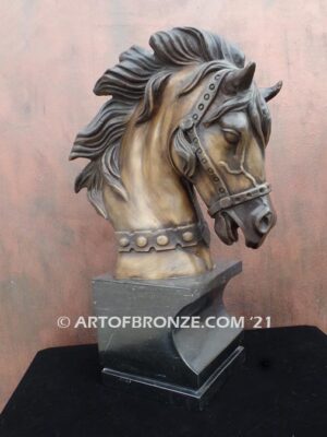 Prestige spectacular bronze sculpture horse head bust for home or office display