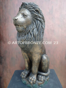Royal Guardians high quality cast bronze statue right/left pair of guardian lions