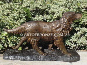 Spaniel gallery & custom quality bronze sculpture of walking dog