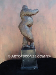 Virtuoso Violin-nude male standing and playing the violine bronze sculpture