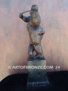 Virtuoso Violin-nude male standing and playing the violine bronze sculpture