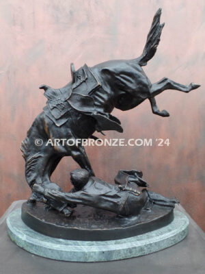 Wicked Pony bronze statue cowboy rider thrown off horse after Frederic Remington