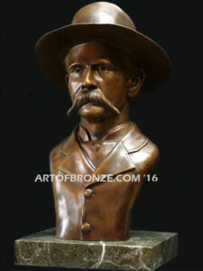 Wyatt Earp bronze bust statue of legendary lawman from gunfight O.K. Corral