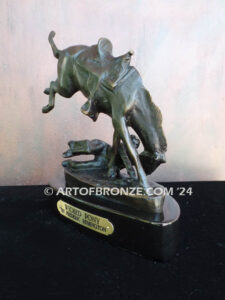 Wicked Pony bronze statue cowboy rider thrown off horse after Frederic Remington