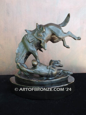 Wicked Pony bronze statue cowboy rider thrown off horse after Frederic Remington