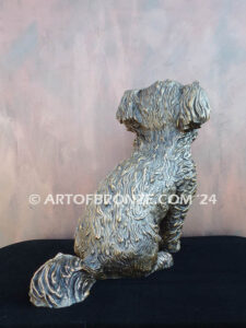 Maltipoo custom sculpted small size mixed dog bronze sculpture artwork