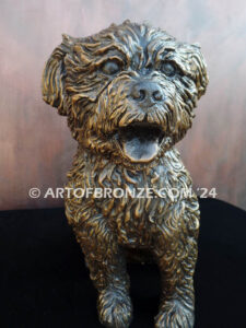 Maltipoo custom sculpted small size mixed dog bronze sculpture artwork