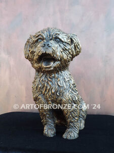 Maltipoo custom sculpted small size mixed dog bronze sculpture artwork