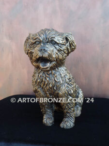 Maltipoo custom sculpted small size mixed dog bronze sculpture artwork