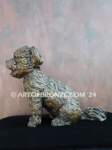 Maltipoo custom sculpted small size mixed dog bronze sculpture artwork