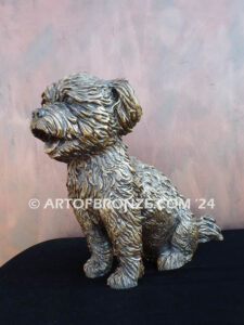 Maltipoo custom sculpted small size mixed dog bronze sculpture artwork