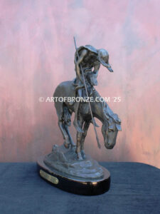 The End of the Trail bronze sculpture after James Earle Fraser featuring Indian on horse