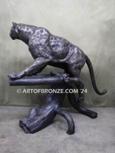 Leopoard’s Lair high-quality bronze statue outdoor monument for public display
