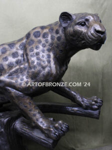 Leopoard’s Lair high-quality bronze statue outdoor monument for public display