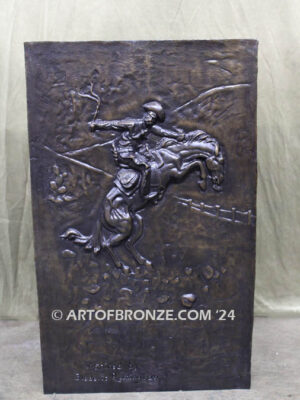 Remington Pedestal bronze sculpture inspired by Frederic Remington