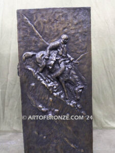 Remington Pedestal bronze sculpture inspired by Frederic Remington