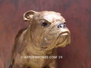 Champ gallery quality custom bronze statue of standing bulldog